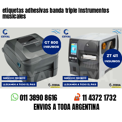 etiquetas adhesivas banda triple Instrumentos musicales