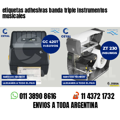 etiquetas adhesivas banda triple Instrumentos musicales