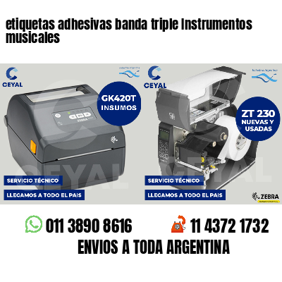 etiquetas adhesivas banda triple Instrumentos musicales