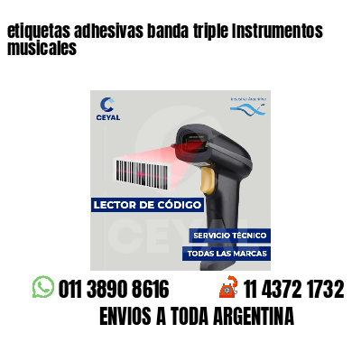 etiquetas adhesivas banda triple Instrumentos musicales