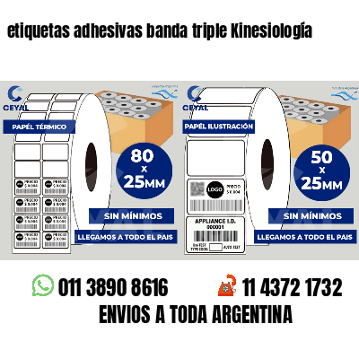 etiquetas adhesivas banda triple Kinesiología