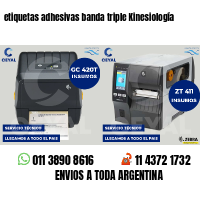 etiquetas adhesivas banda triple Kinesiología