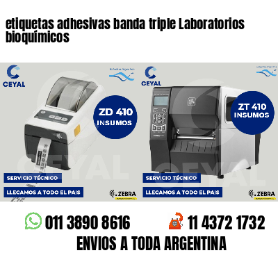 etiquetas adhesivas banda triple Laboratorios bioquímicos