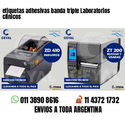 etiquetas adhesivas banda triple Laboratorios clínicos