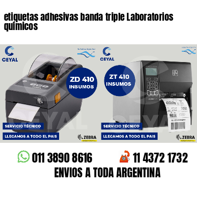 etiquetas adhesivas banda triple Laboratorios químicos