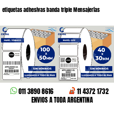 etiquetas adhesivas banda triple Mensajerías
