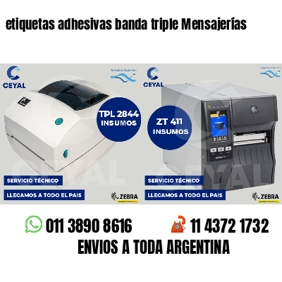 etiquetas adhesivas banda triple Mensajerías