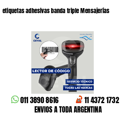 etiquetas adhesivas banda triple Mensajerías