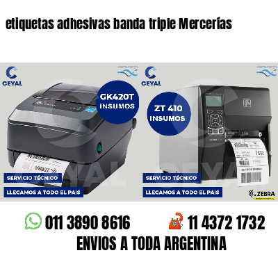 etiquetas adhesivas banda triple Mercerías