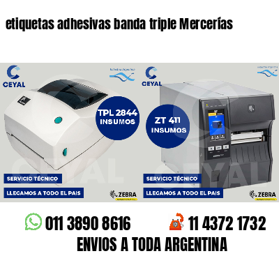 etiquetas adhesivas banda triple Mercerías