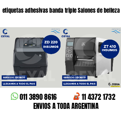 etiquetas adhesivas banda triple Salones de belleza