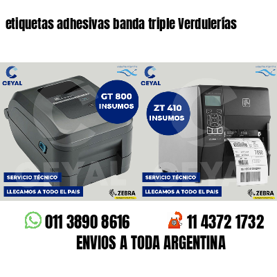 etiquetas adhesivas banda triple Verdulerías