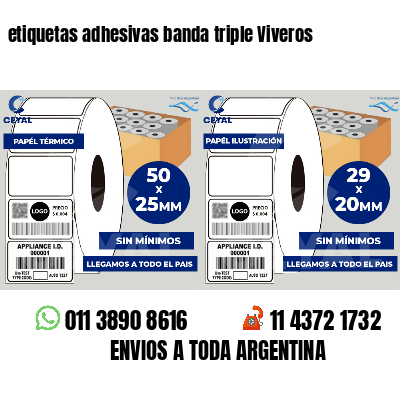 etiquetas adhesivas banda triple Viveros