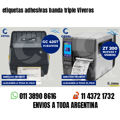 etiquetas adhesivas banda triple Viveros