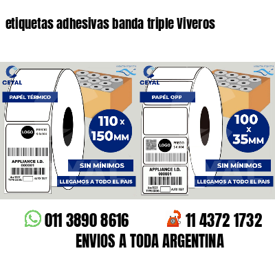 etiquetas adhesivas banda triple Viveros