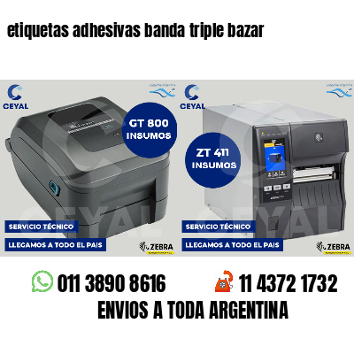 etiquetas adhesivas banda triple bazar