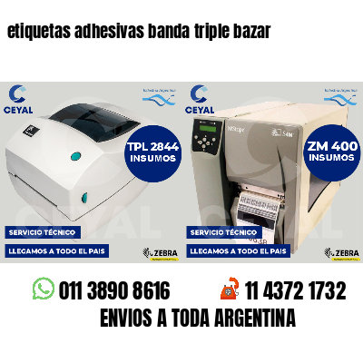 etiquetas adhesivas banda triple bazar