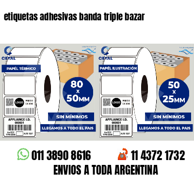 etiquetas adhesivas banda triple bazar