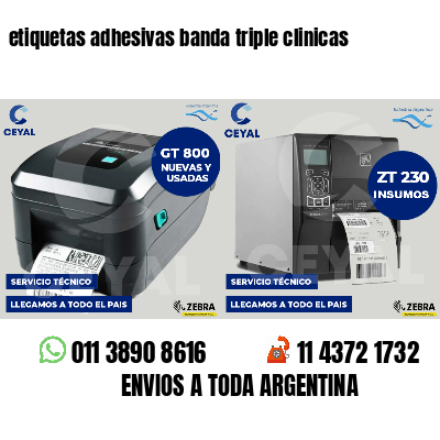etiquetas adhesivas banda triple clinicas