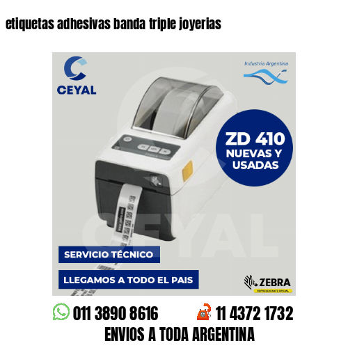 etiquetas adhesivas banda triple joyerias