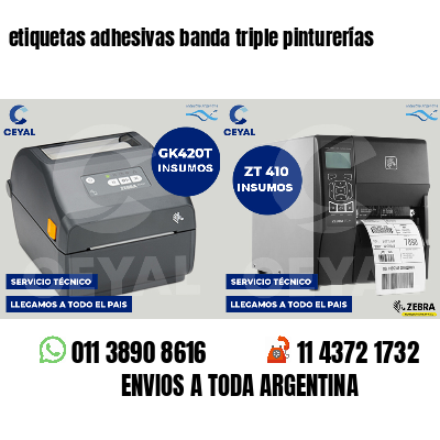etiquetas adhesivas banda triple pinturerías