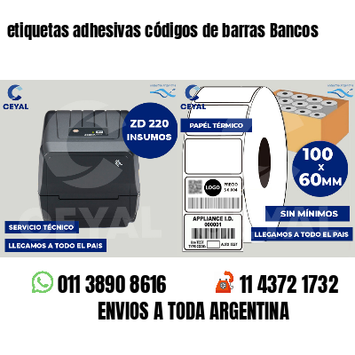 etiquetas adhesivas códigos de barras Bancos