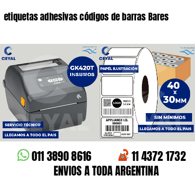 etiquetas adhesivas códigos de barras Bares