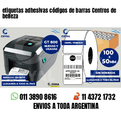 etiquetas adhesivas códigos de barras Centros de belleza