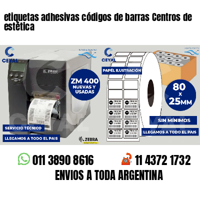 etiquetas adhesivas códigos de barras Centros de estética