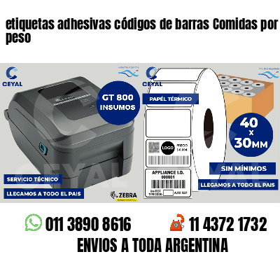 etiquetas adhesivas códigos de barras Comidas por peso