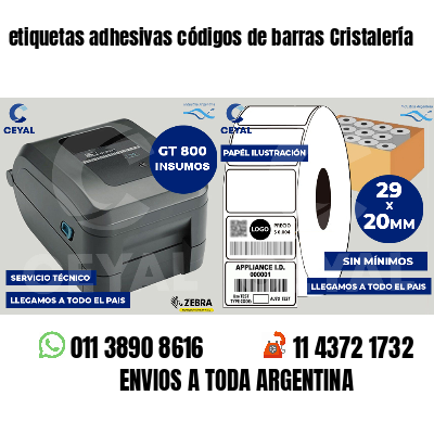 etiquetas adhesivas códigos de barras Cristalería