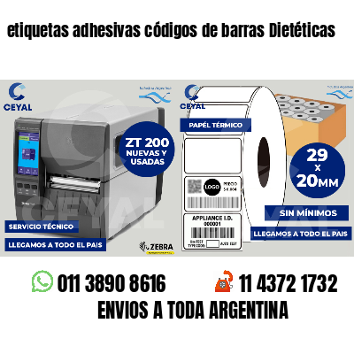 etiquetas adhesivas códigos de barras Dietéticas