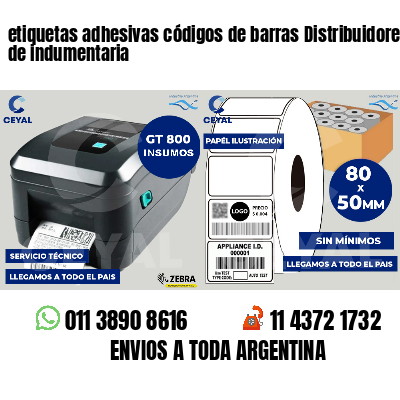 etiquetas adhesivas códigos de barras Distribuidores de indumentaria