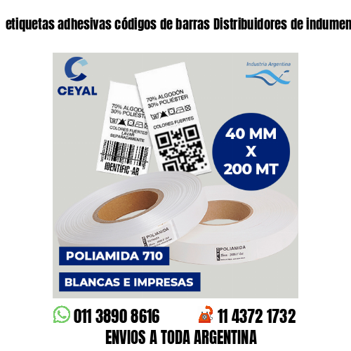 etiquetas adhesivas códigos de barras Distribuidores de indumentaria