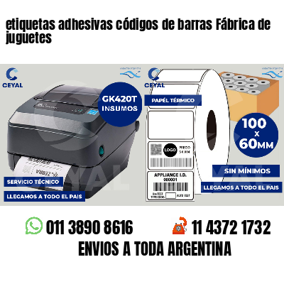 etiquetas adhesivas códigos de barras Fábrica de juguetes