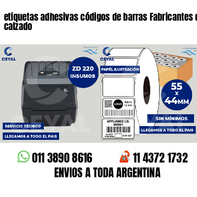 etiquetas adhesivas códigos de barras Fabricantes de calzado