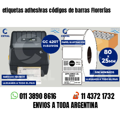 etiquetas adhesivas códigos de barras Florerías