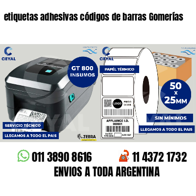 etiquetas adhesivas códigos de barras Gomerías