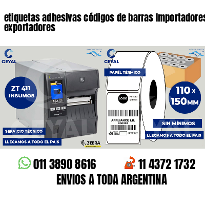 etiquetas adhesivas códigos de barras Importadores y exportadores