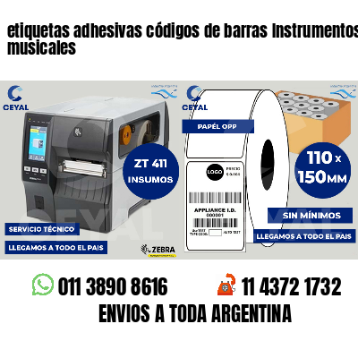 etiquetas adhesivas códigos de barras Instrumentos musicales