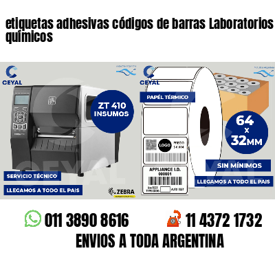 etiquetas adhesivas códigos de barras Laboratorios químicos