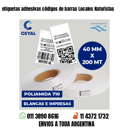 etiquetas adhesivas códigos de barras Locales Naturistas