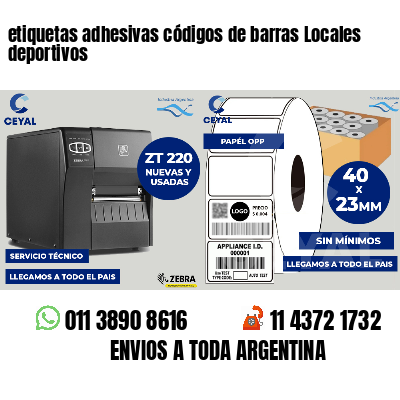 etiquetas adhesivas códigos de barras Locales deportivos
