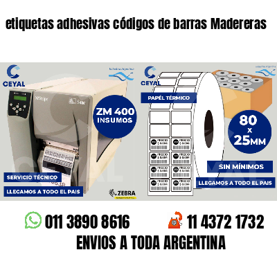 etiquetas adhesivas códigos de barras Madereras