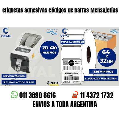 etiquetas adhesivas códigos de barras Mensajerías