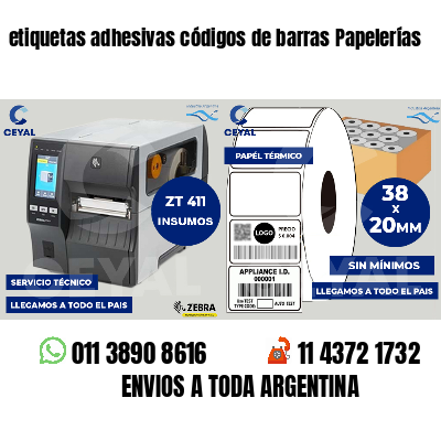 etiquetas adhesivas códigos de barras Papelerías
