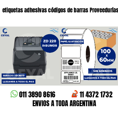 etiquetas adhesivas códigos de barras Proveedurías