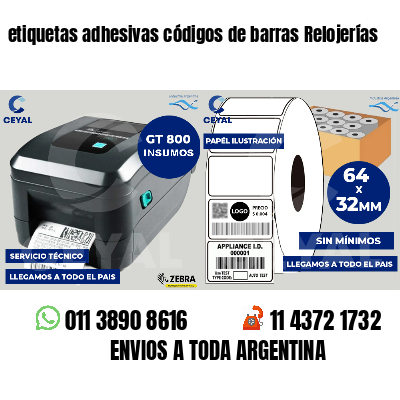 etiquetas adhesivas códigos de barras Relojerías