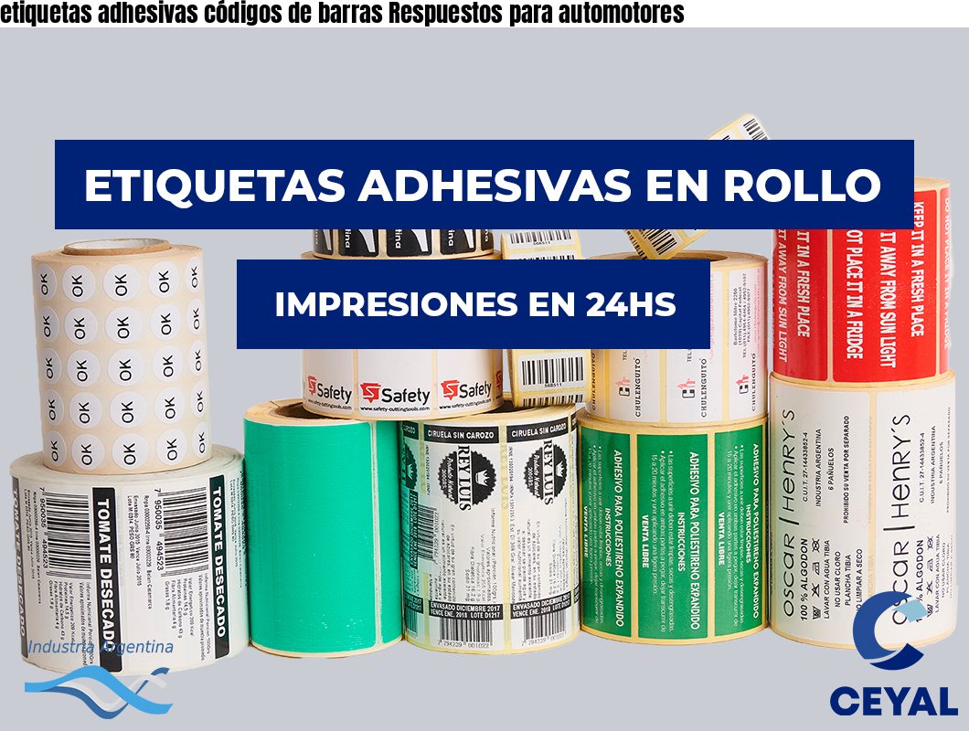 etiquetas adhesivas códigos de barras Respuestos para automotores