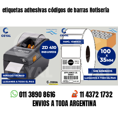 etiquetas adhesivas códigos de barras Rotisería